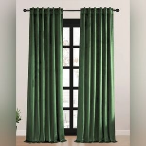 Quimby velvet green blackout curtains 52" W x 84" L - 2 panels